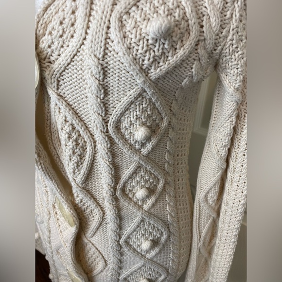 Free People Cotton Cream Ivory Cable Knit Sweater - Picture 4 of 14